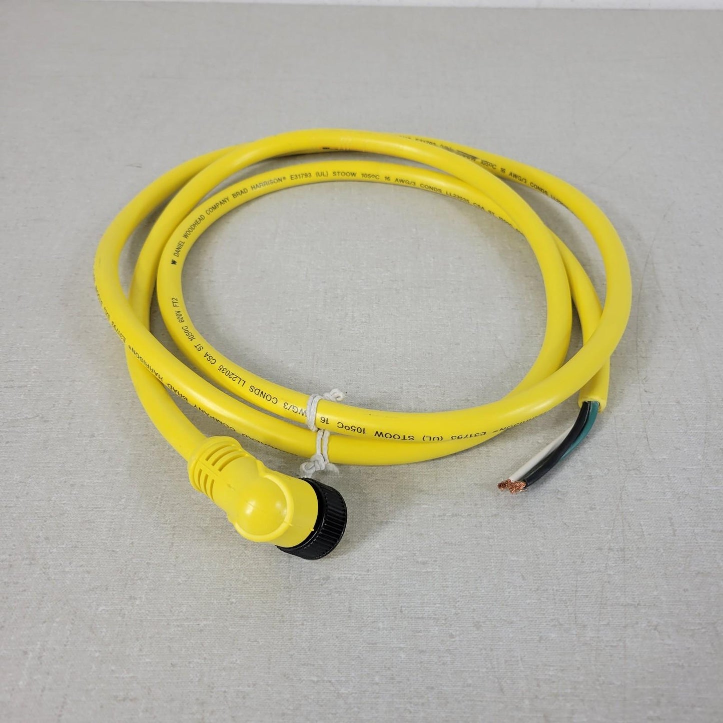 Molex Woodhead 103001A01F060 40902-90 3P Female 90 Degree 6' 16/3 AWG PVC Cord