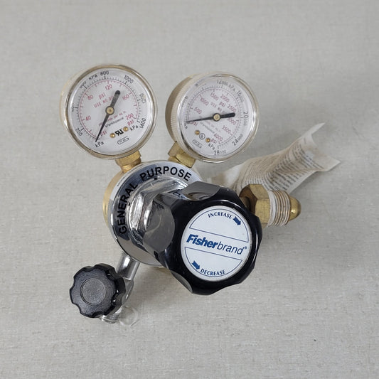 Fisherbrand 10575136 General Purpose Regulator Multi Stage Dual-Scale Brass