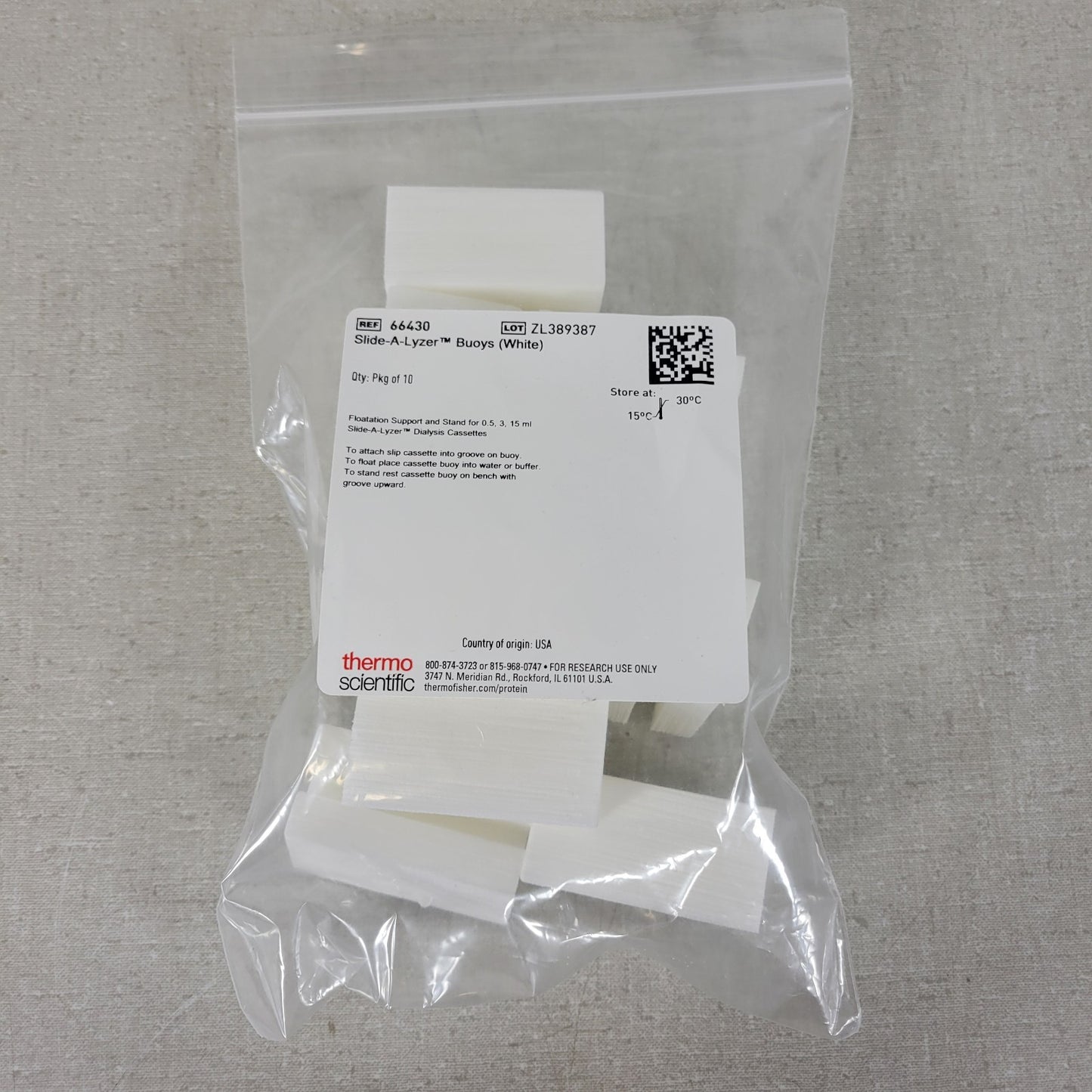 THERMO SCIENTIFIC 66430 Slide-A-Lyzer Dialysis Flotation Cassettes Pack Of 10