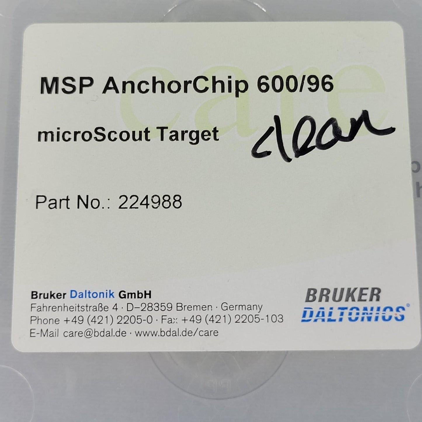 BRUKER DALTONICS 224988 MSP AnchorChip 600/96 Microscout Target