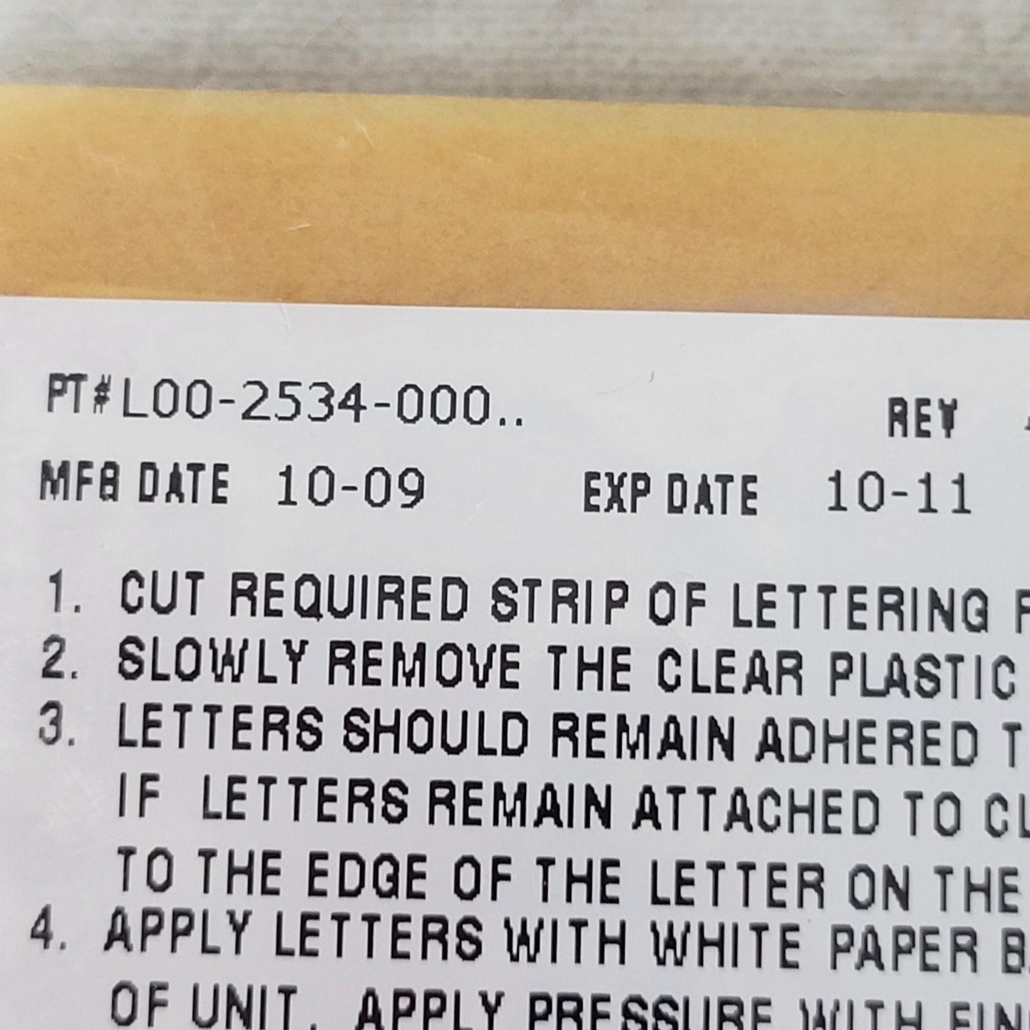 EXPIRED- SYSTEM SENSOR L002534000 SpectrAlert Advance Sticker Strip Kit Letters