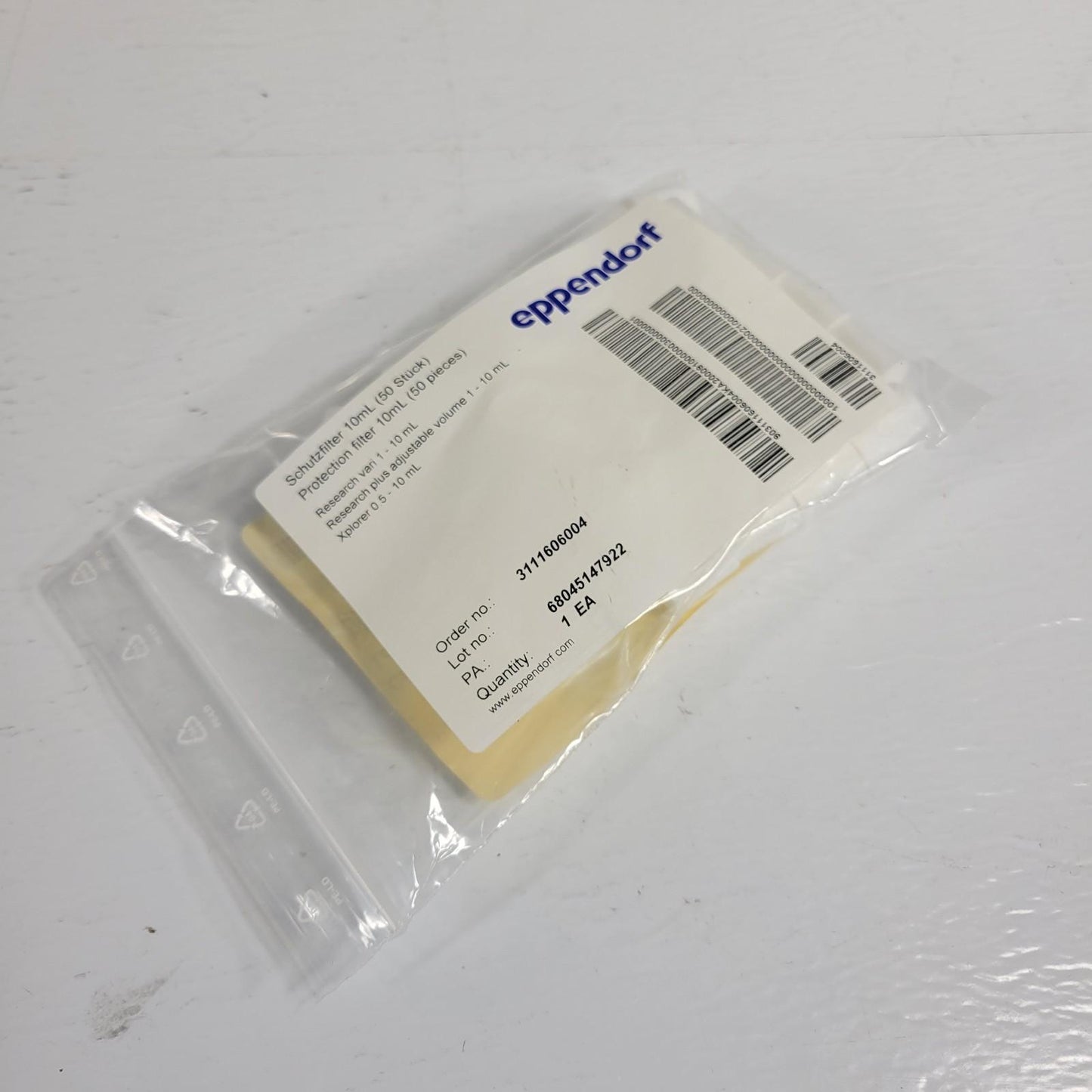 EPPENDORF 022472305 Schutzfilter 10mL Protection Filters 50 Count for Pipettes