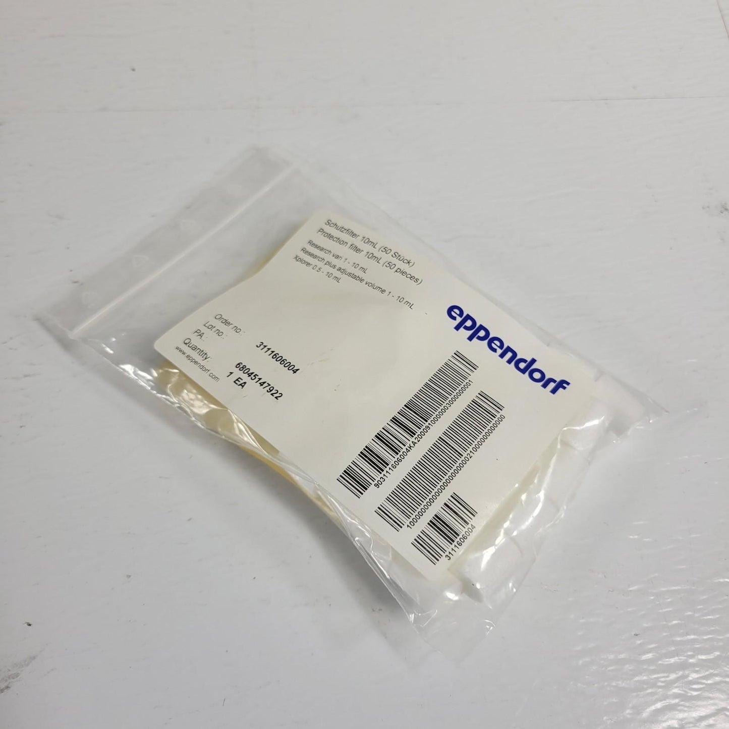 EPPENDORF 022472305 Schutzfilter 10mL Protection Filters 50 Count for Pipettes
