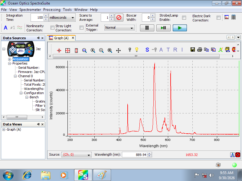 TESTED Ocean Optics Jaz Absolute Irradiance Spectrometer w/ PC, Software, Probe