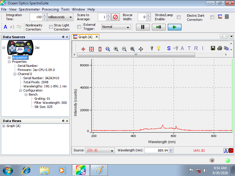 TESTED Ocean Optics Jaz Absolute Irradiance Spectrometer w/ PC, Software, Probe