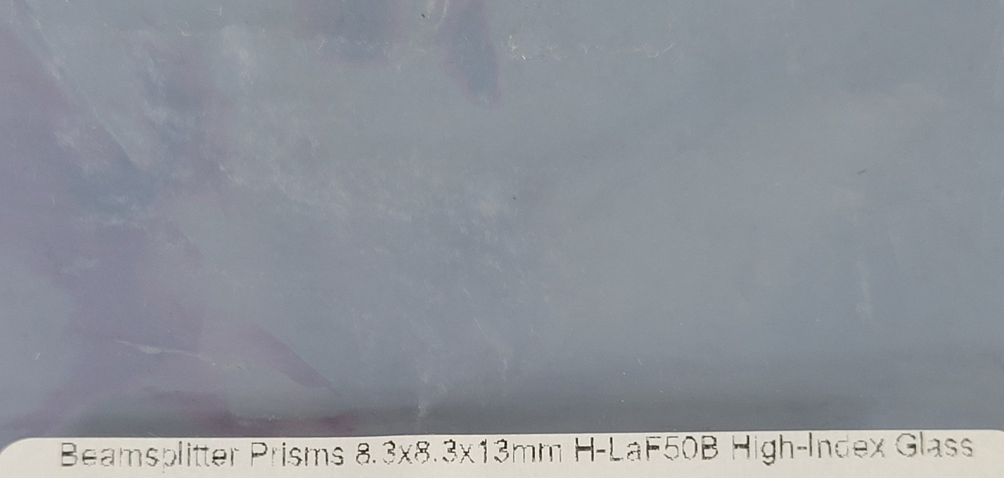 Beamspitter Prism 8.357x8.357x13mm H-LaF50B High Index Glass for Optical Science