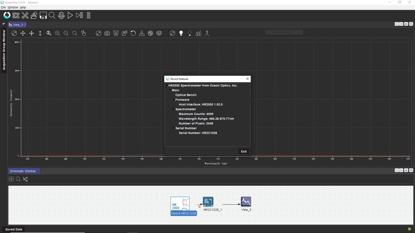 Tested Ocean Optics HR2000 High Resolution Fiber Optic Spectrometer SMA905