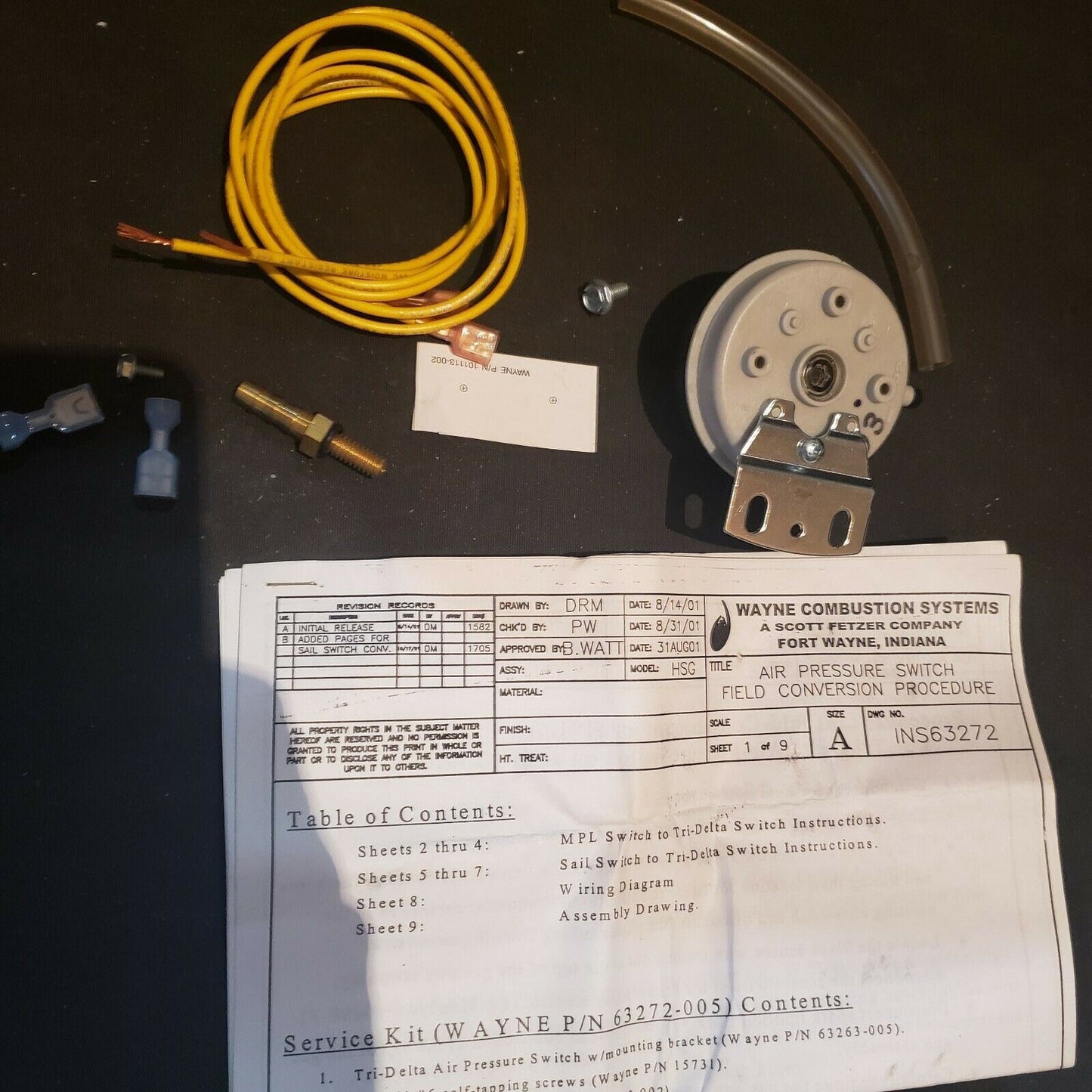 Wayne 63272-005 Air Pressure Switch Field Conversion Kit