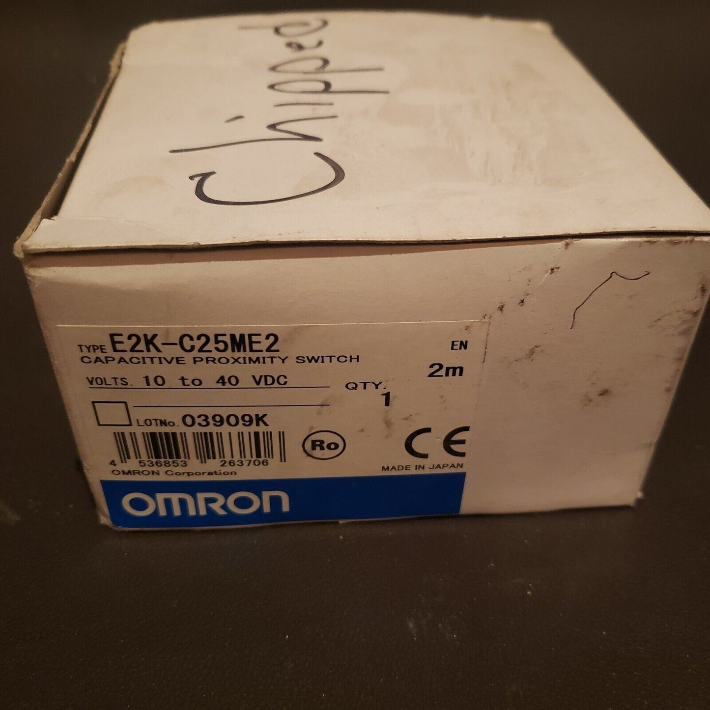 OMRON E2K-C25ME2 34mm Capacitive Proximity Sensor, NPN, NC Chipped