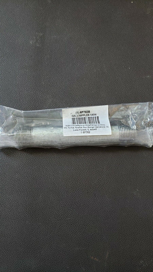 4 in × 1/4" NPS Galvanized Nipple Thread Grainger 6P762B