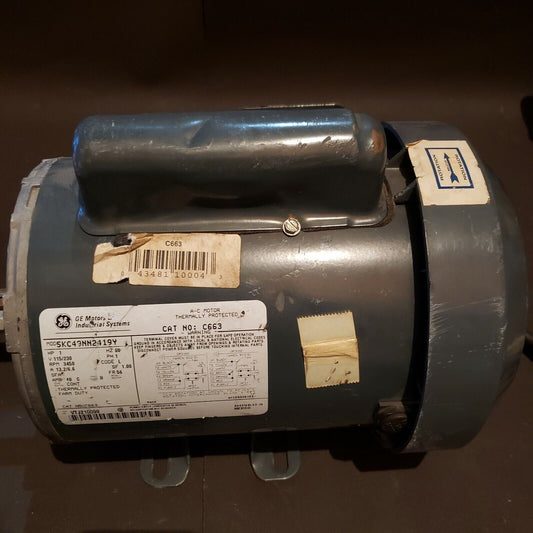 GE 5KC49NN2419Y Electric Motor 115v 3450 RPM with Switch and Cable TESTED C663