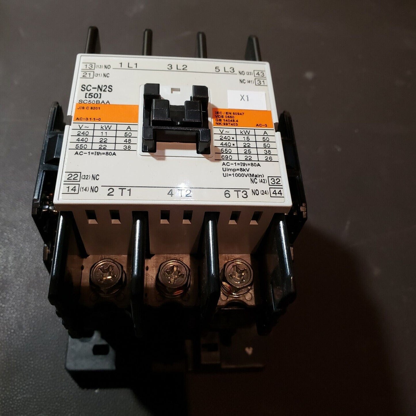 Fuji SC-N2S Magnetic Contactor 80A 600VAC 24VDC Coil