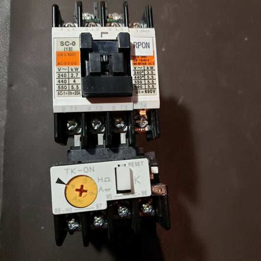 Fuji Electric Contactor SC-0 600V 20A with TK-0N Dial Adjustable Overload