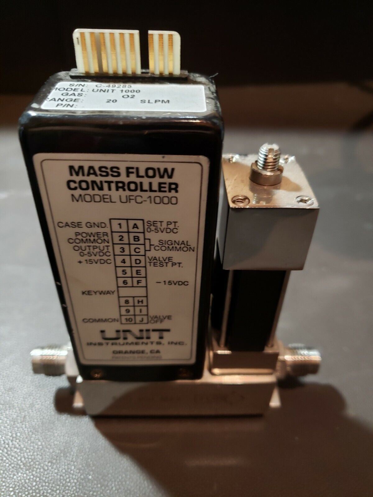 Mfc2 Flow Control Semi Flow Unit 1000 UFC-1000 O2 20 SLM 1/4