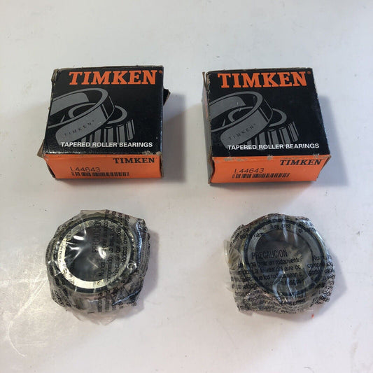 Lot of 2 Timken L44643-20024 Tapered Roller Bearings