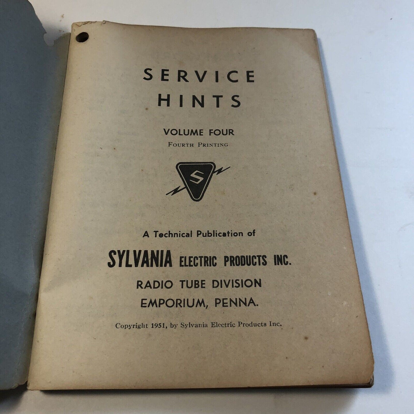 Vintage Radio Service Hints Volume 4 By Sylvania Electric circa 1951