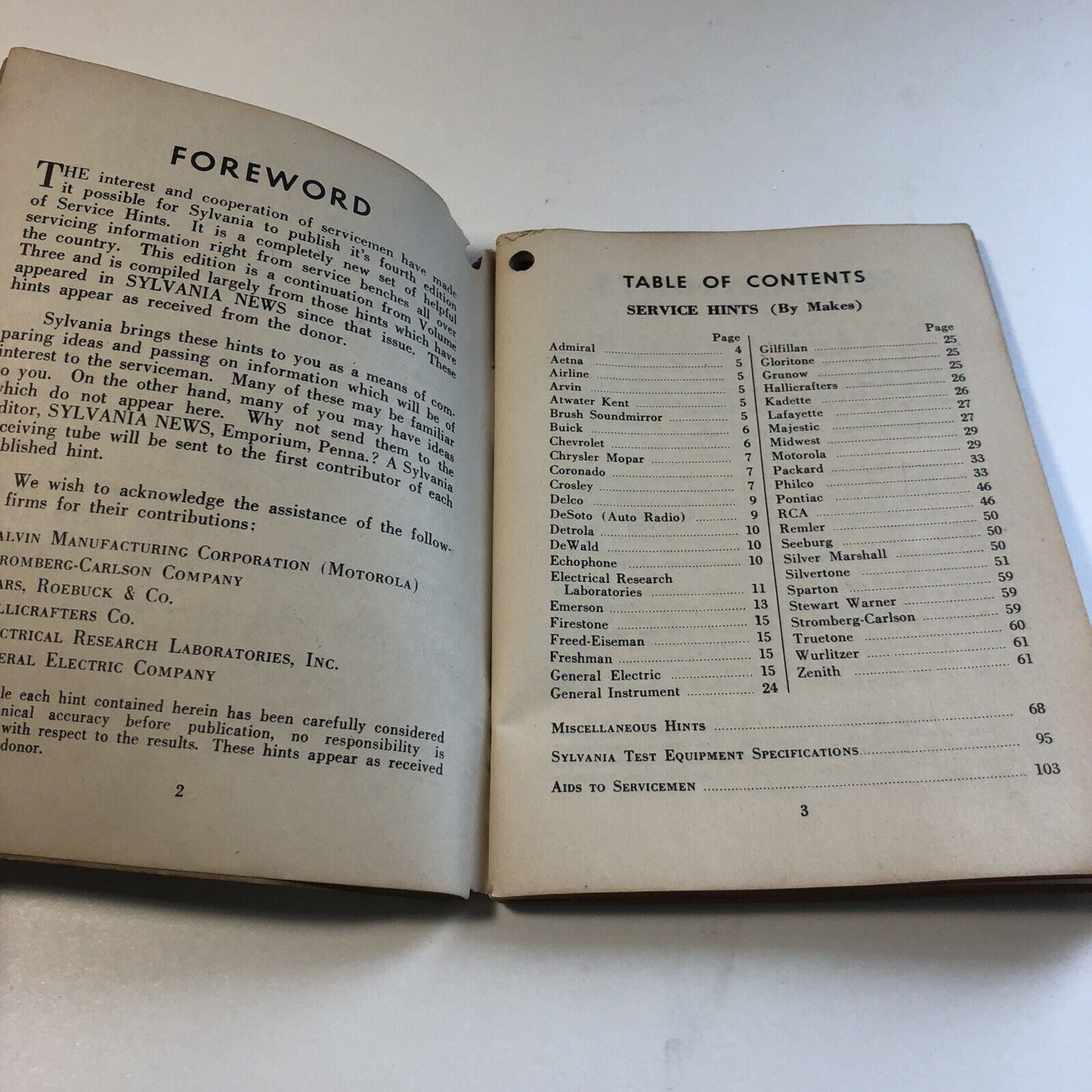 Vintage Radio Service Hints Volume 4 By Sylvania Electric circa 1951