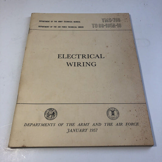 Vintage Technical Manual 1957 Electrical Wiring TM 5-760 / TO 00-105A-10