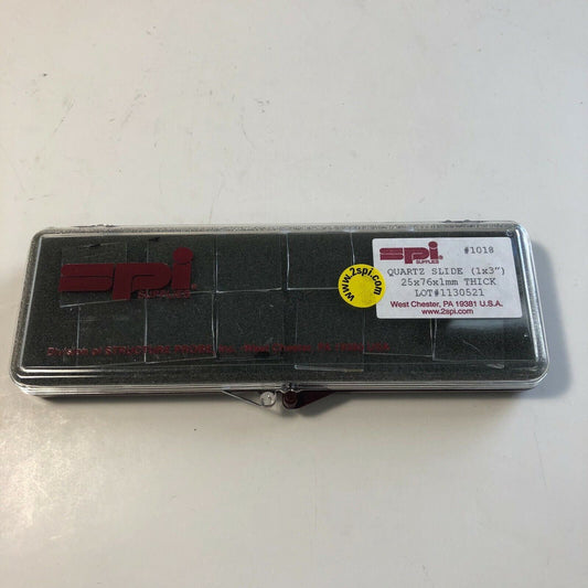SPI 1018 Quartz Slides 3/4" by 3/4" 1mm Thick - 12 Slides