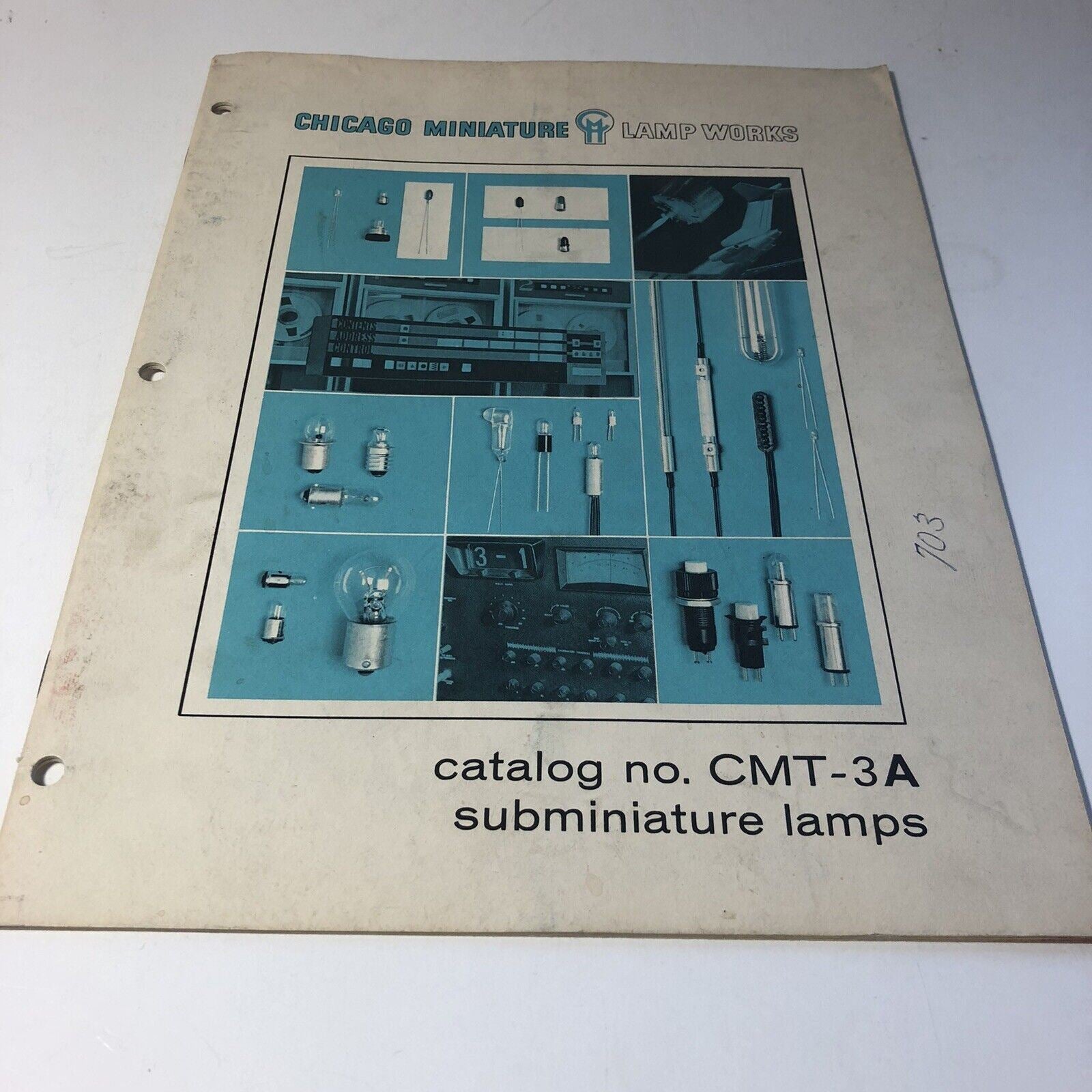 1970 Chicago Miniature Lamp Works Catalog No. CMT-3A Subminiature Lamp ...