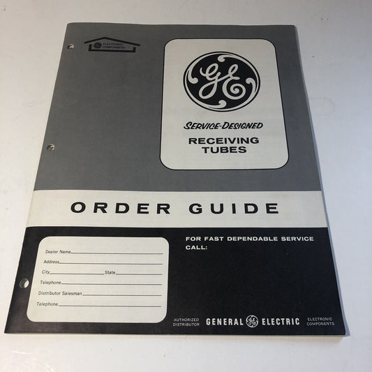 GE General Electric Vintage Service-Designed Receiving Tube Order Guide
