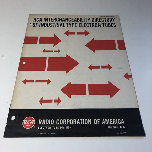 Vintage RCA Interchangeability Directory of Industrial-Type Electron Tubes