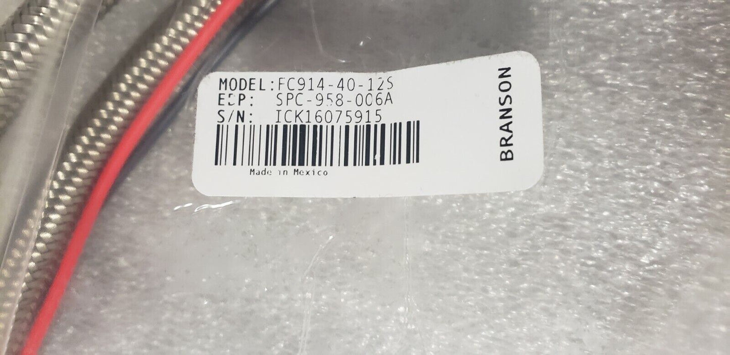 Branson FC914-40-12S Immersible Ultrasonic Transducer SPC-958-006A w/ 6' Cable