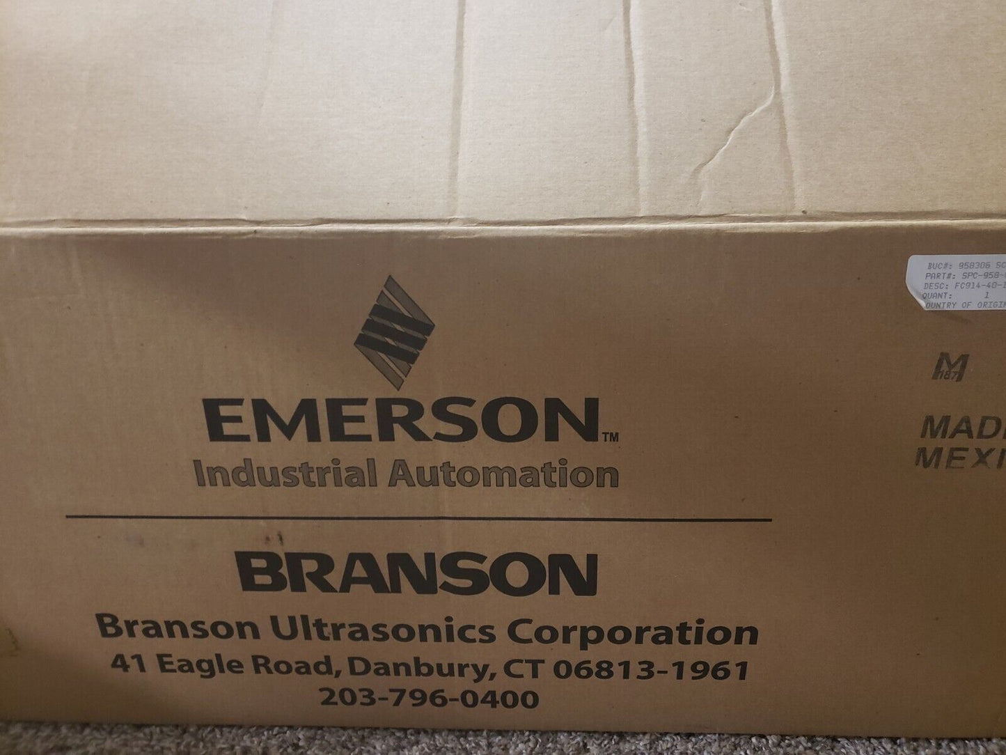 Branson FC914-40-12S Immersible Ultrasonic Transducer SPC-958-006A w/ 6' Cable