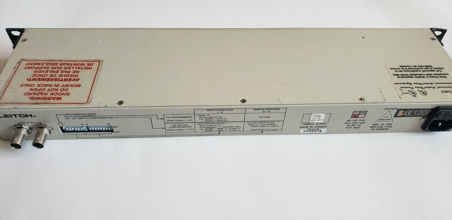 Leitch 12X2BAp CPSBAp v2.02 Programmable Switch Controller Processor System