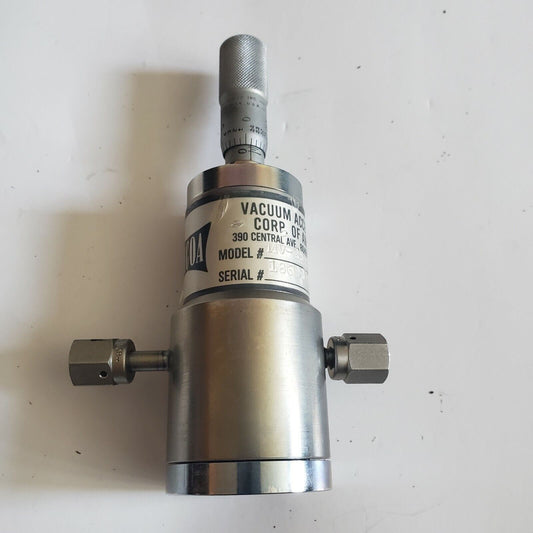 Vacuum Accessories Corp. MV-25-ST-VCR-B Micrometer Needle Valve VCR Flanges