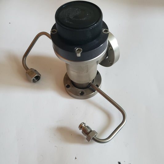 Nor-Cal 90° 2.75" CF Conflat DN35CF Angle Valve Bellows w/ 1/4" VCR Bypass Line