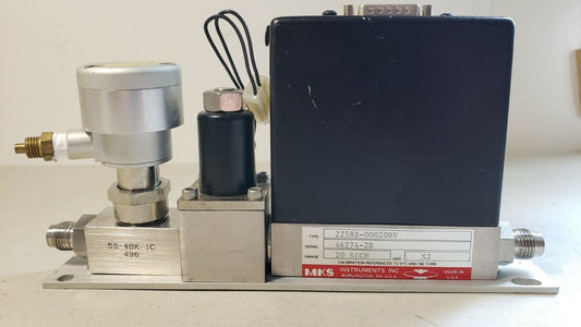 MKS MFC 20 SCCM N2 Nitrogen 2258B-00020RV Mass Flow Controller 1/4" VCR Fittings