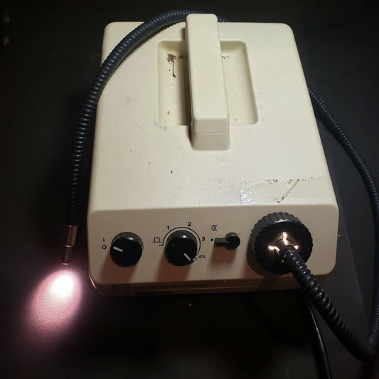 Leica Schott KL 1500 Manual Fiber Optic Microscope Illuminator w/ Fiber TESTED