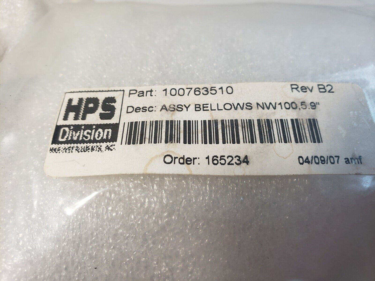 MKS HPS 100763510 Assy Bellows NW100 Stainless Steel Hose NW100 5.9'' Long UHV