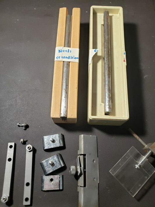 Old Microtome 7.25" Blades and Parts Light Rust and Scratches Shield and Holder