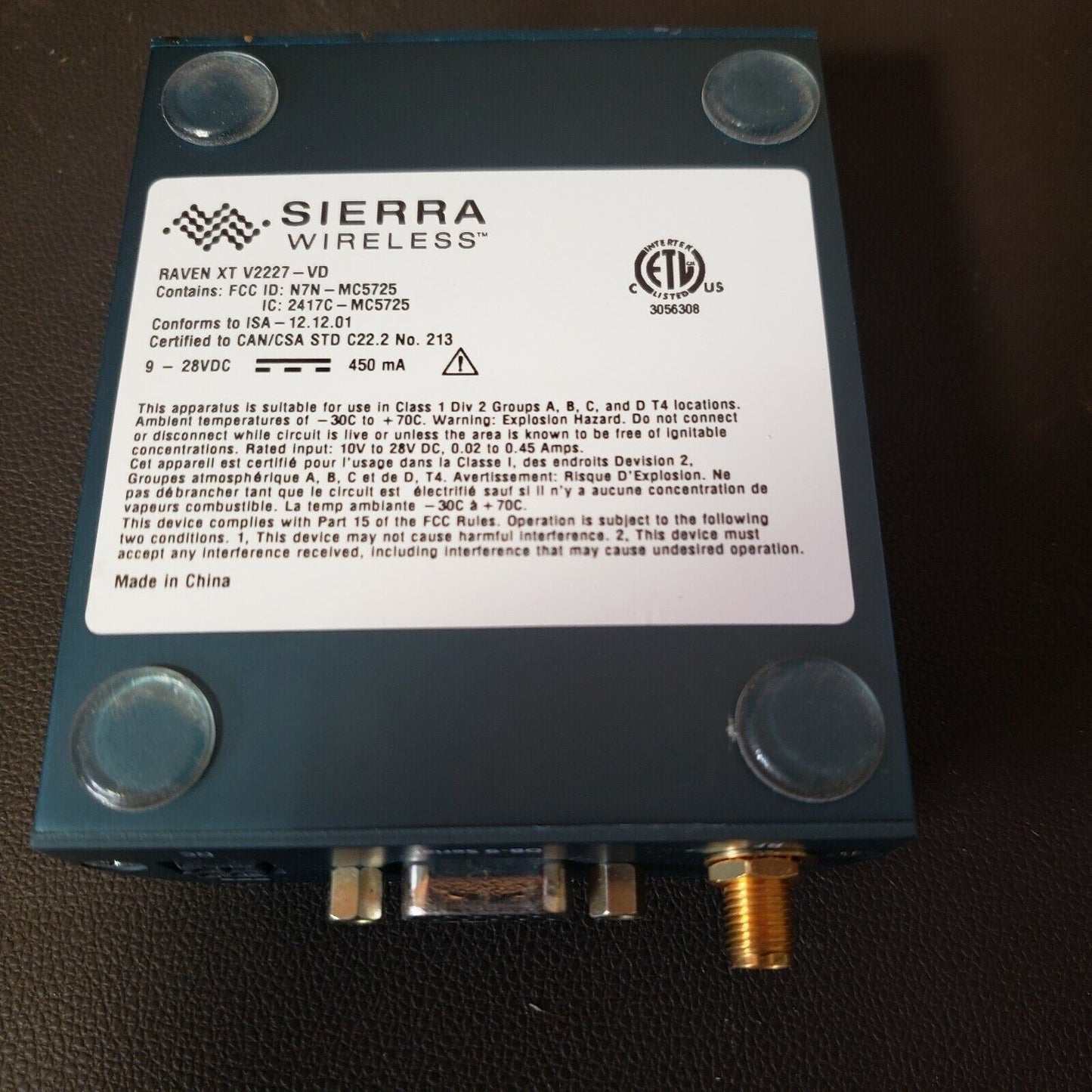 Sierra Wireless Raven XT V2227-VD Airlink USB Aleos Connectivity