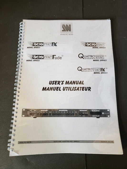 Analog Way User's Manual With Utilities CD Edition 21 OctoVue QuattroVue OVX831