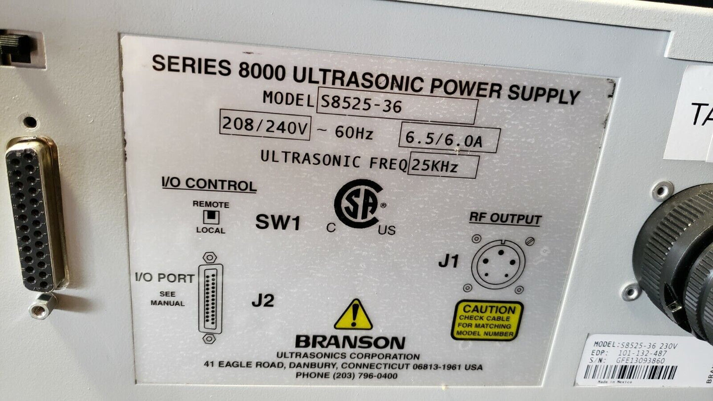 Emerson Series 8000 S8525-36 Ultrasonic Power Supply 230v 36 Element 1440 Watt