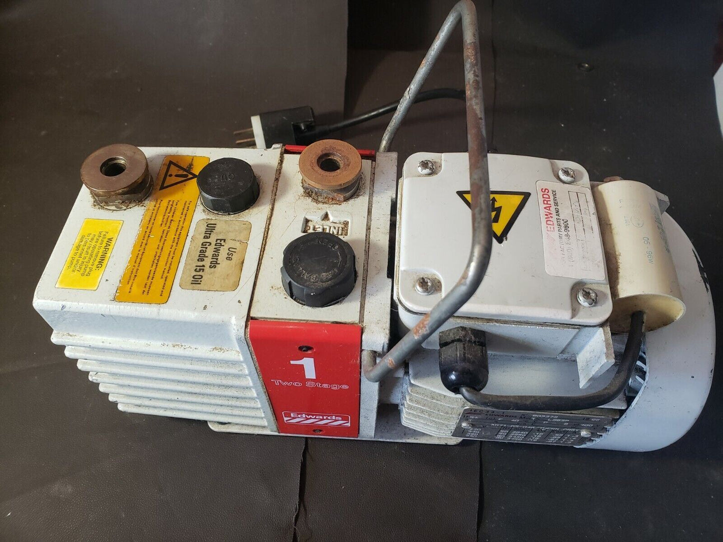 Edwards E2M-1 220v 1-Phase Two Stage High Vacuum Pump TESTED, NEEDS REBUILD