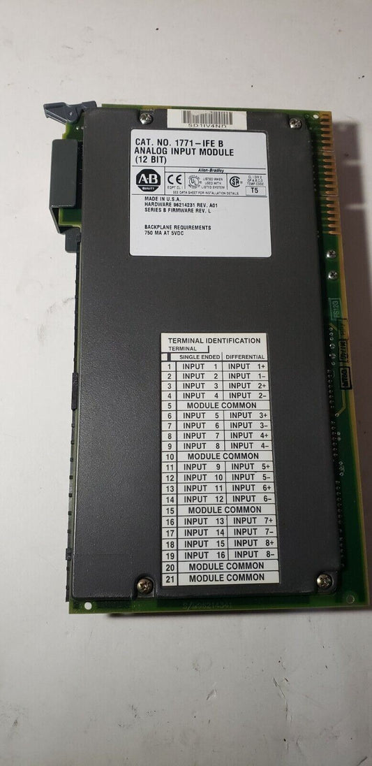Allen Bradley 1771-IFE/B Analog Input Module 12 Bit P/N 96214231