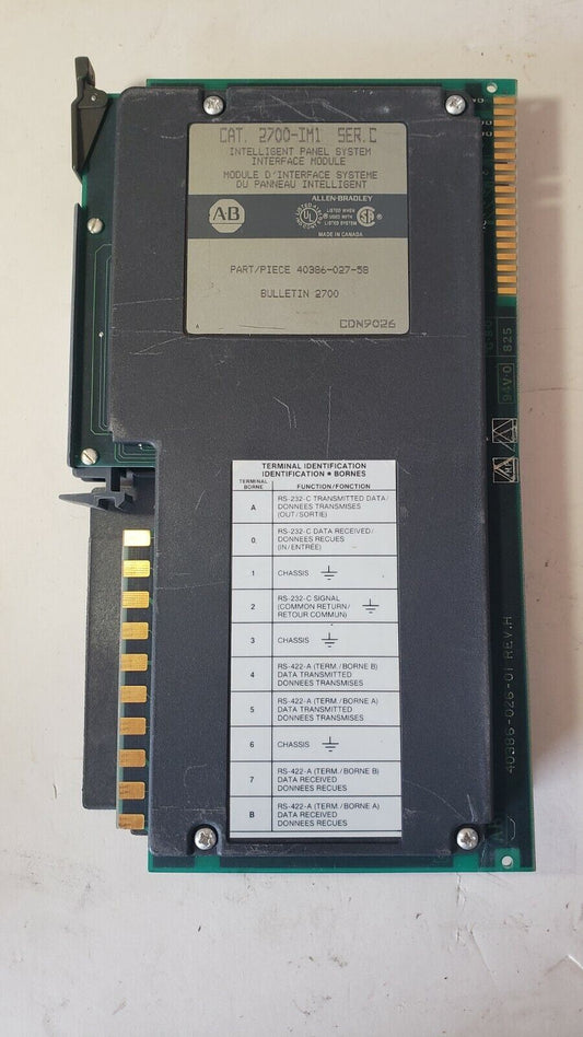 Allen Bradley 2700-IM1 Ser. C  Intelligent Panel System Interface Module 40386-0