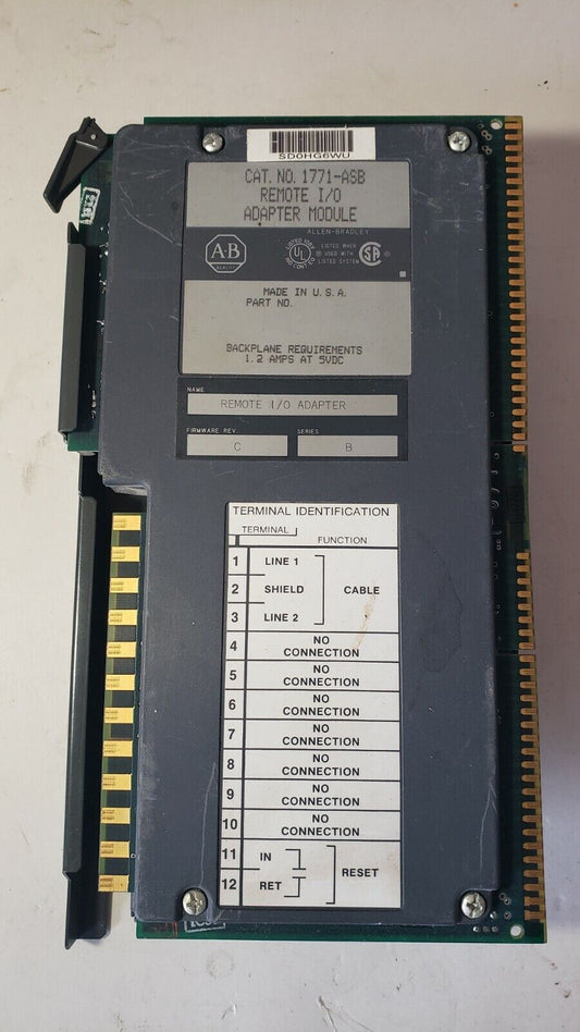 Allen Bradley 1771-ASB B Remote I/O Adapter Module Rev C Ser B