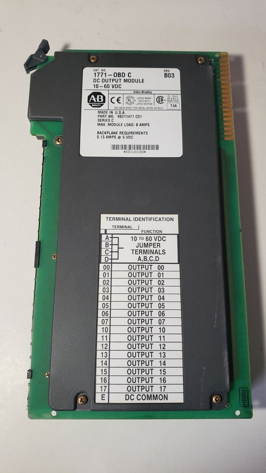 USED Allen Bradley 1771-OBD/C PLC-5 10-60V DC Output Module PN 96211471