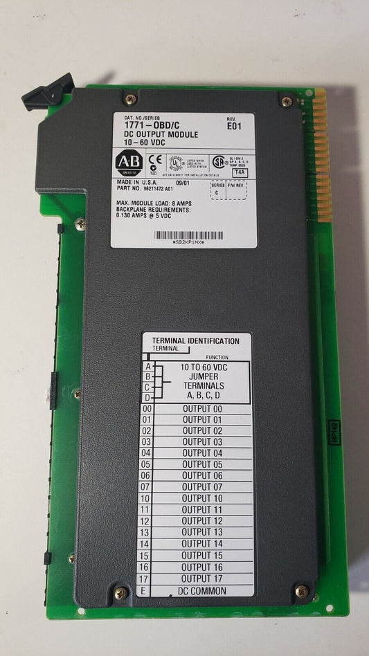 USED Allen Bradley 1771-OBD/C PLC-5 10-60V DC Output Module PN 96211472