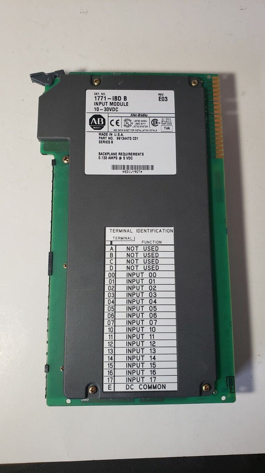 Allen-Bradley 1771-IBD/B Input Module 10-30VDC PLC-5 PN 96134473