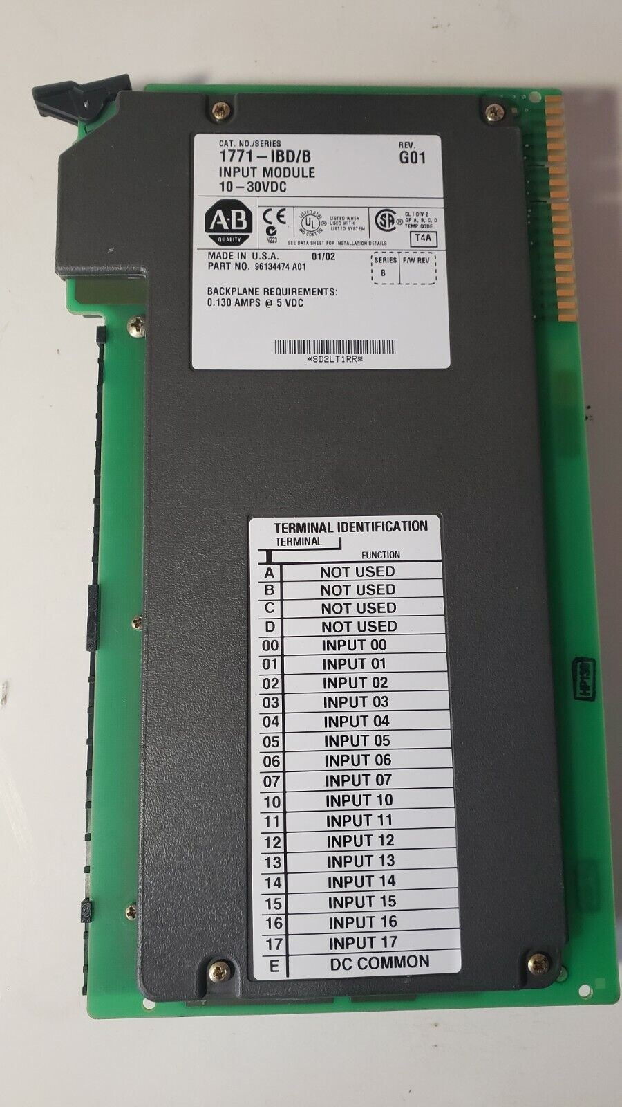 Allen-Bradley 1771-IBD/B Input Module 10-30VDC PLC-5 PN 96134474