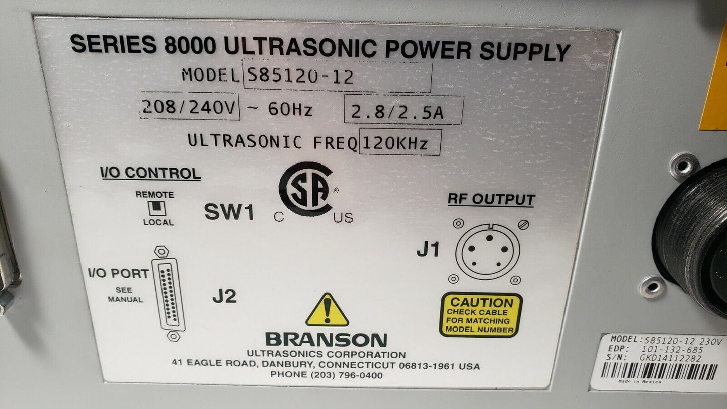 Branson S85120-12 240v Ultrasonic Power Supply 120kHz 12Element 480w Real Output