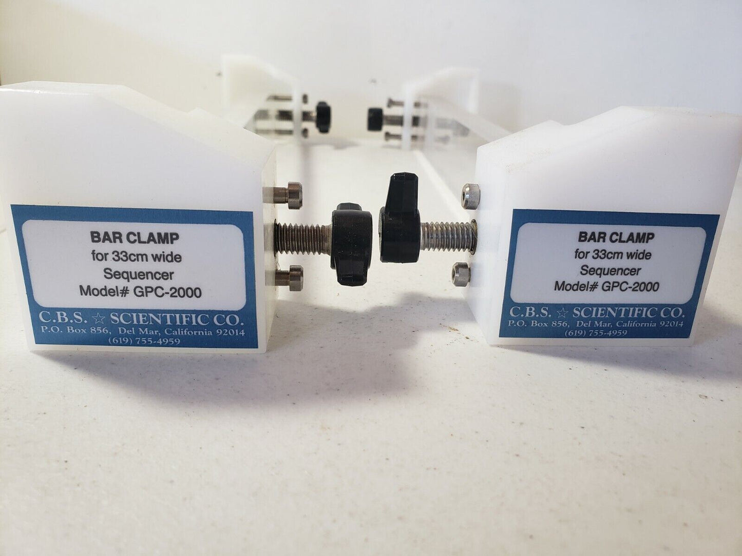 *Lot of 2* CBS Scientific GPC-2000 Bar Clamp for 33CM Wide Sequencer