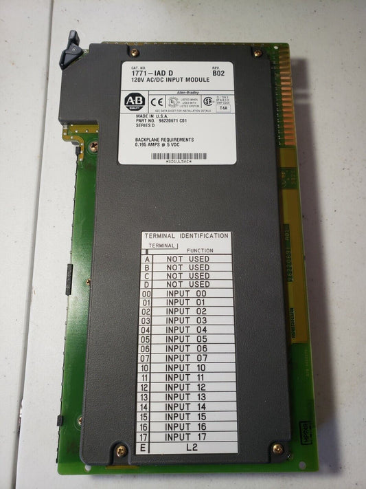 AB 1771-IAD/D 120V AC/DC Input Module PLC-5 Allen-Bradley  96220671