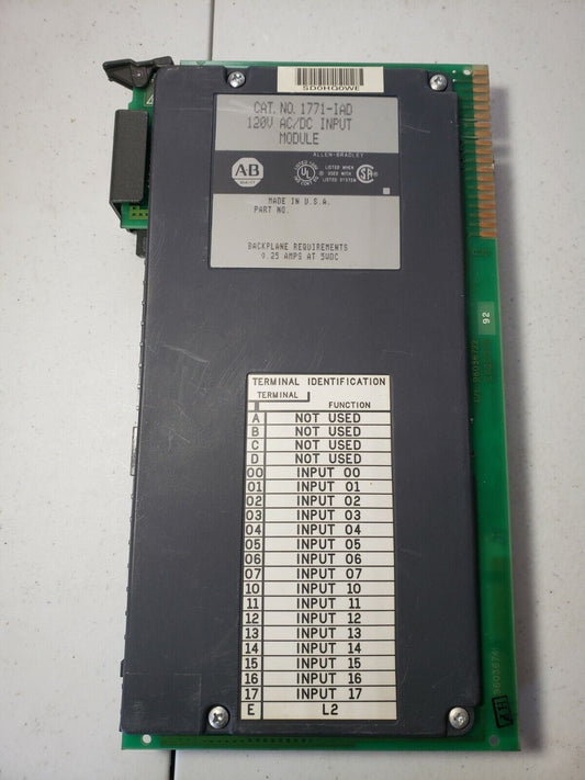 AB 1771-IAD 120V AC/DC Input Module PLC-5 Allen-Bradley